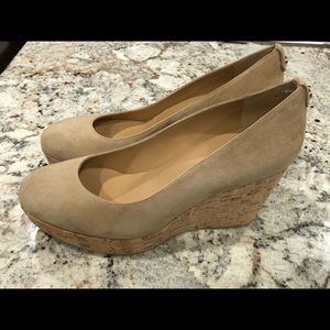 Stuart Weitzman Dutchess Suede Cork-Wedge Pump